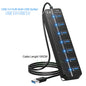 USB 3.0 hub with four ports and 100cm cable, compatible with computers and laptops, multi USB splitter for accessories.