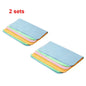 Set of 5 soft chamois glasses cleaner cloths from BACKUPMYFILESNOW.COM® for cleaning lenses, glasses, and camera optics.