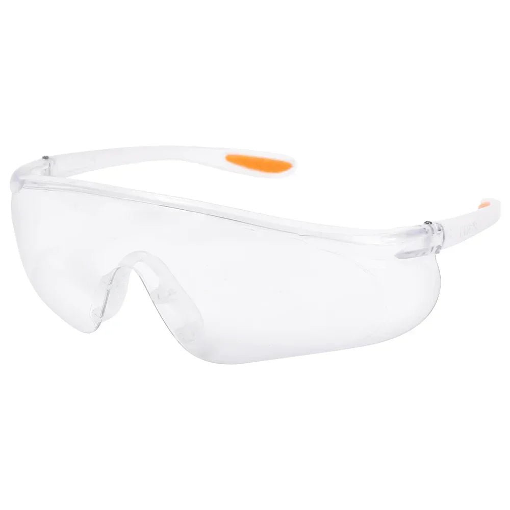 Unisex BACKUPMYFILESNOW.COM® universal anti-splash safety goggles with clear lens, suitable for industrial, cycling, and laboratory use