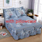Luxury 3-piece bed sheet set with pillowcases, soft and washable skin-friendly bedding for bedroom comfort and style.
