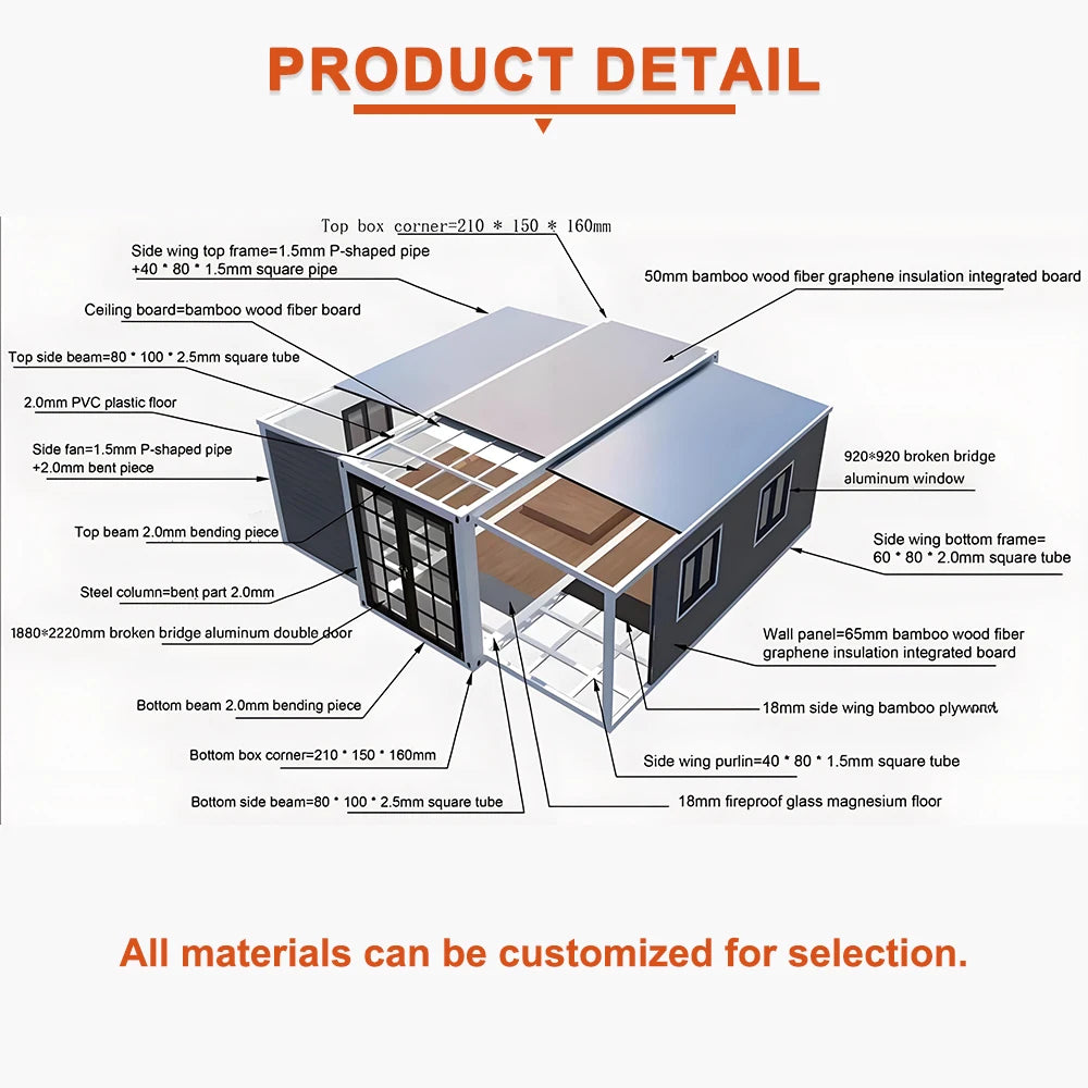 40ft flat roofed modular container house by BACKUPMYFILESNOW.COM®, showing a luxurious family residence with one-click installation.