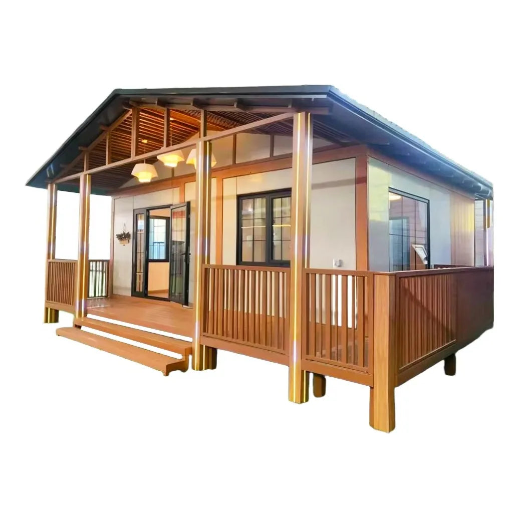 40ft flat roofed modular container house by BACKUPMYFILESNOW.COM® showing one-click installation of a luxurious family residence.