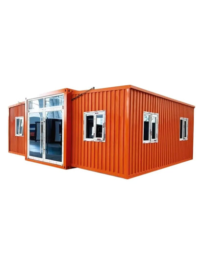 40ft flat roof modular container house with luxurious family residence design, installed easily using one-click installation by BACKUPMYFILESNOW.COM®