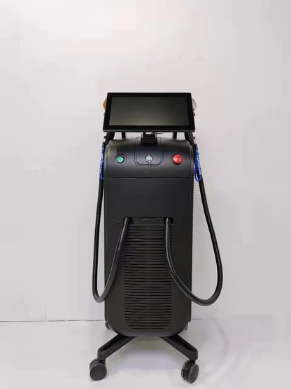 Professional Soprano Alexandrite 808nm diode laser hair removal machine with titanium body, 4-in-1 device for efficient body hair removal.