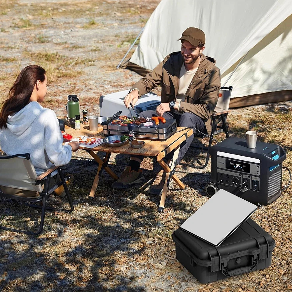 Black Starlink Mini waterproof hard travel case with interior foam, lockable storage, suitable for accessories, IP67 rated.