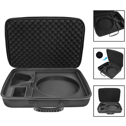 Black Starlink Mini travel case with interior foam, lockable storage, waterproof IP67 hard shell for accessories, compact and durable.