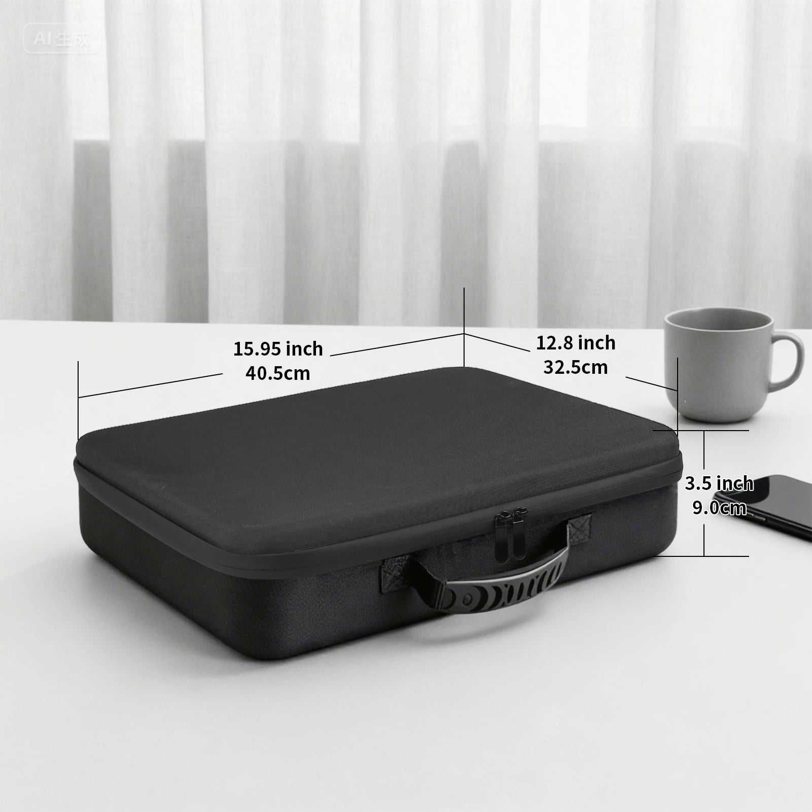 Black Starlink Mini waterproof travel case with foam interior, lockable storage, durable hard shell, ideal for accessories and protection.