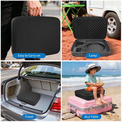 Black Starlink Mini waterproof hard travel case with interior foam for accessories, lockable storage, designed for Starlink Mini equipment.