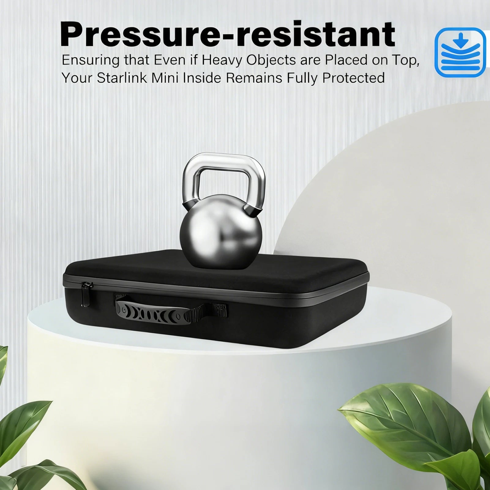 Black Starlink Mini waterproof travel case with interior foam, lockable storage, hard shell, IP67 rated for accessories protection.