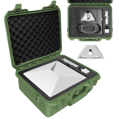 Black Starlink Mini Case by BACKUPMYFILESNOW.COM®, waterproof IP67 hard travel case with interior foam and lockable storage.