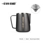 BackupMyFilesNow.com 450ml stainless steel milk frothing pitcher for espresso and latte art, perfect for coffee steaming and pouring.