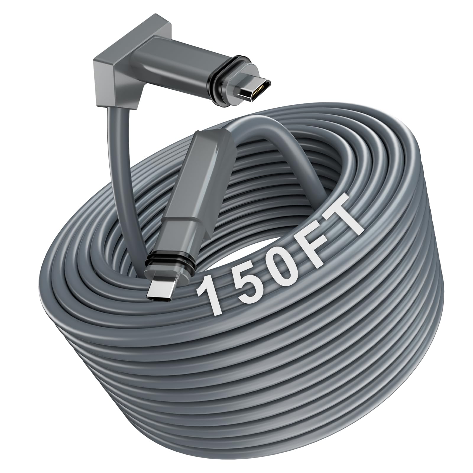 Gray HanCenDa Starlink 150FT (46M) extension cable for Starlink V2, waterproof IP68, compatible with Starlink Gen 2 actuator.