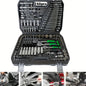 150/46-piece auto mechanical repair tool set with sockets, wrenches, and ratchets for DIY car repair and mechanical work
