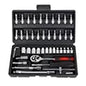 46-piece professional home and car repair tool set with CR-V tools, drill bits, screwdrivers, wrenches, grinders, and a hard case.