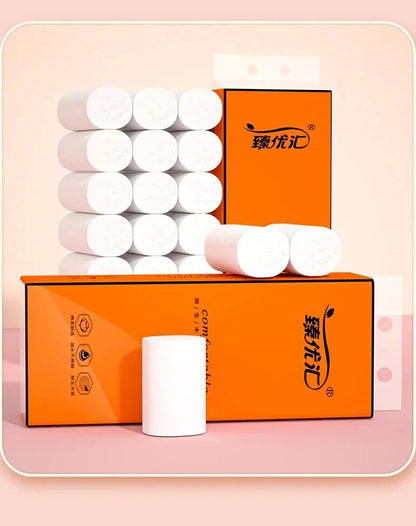 48 rolls of household toilet paper and paper towels from BACKUPMYFILESNOW.COM®, coreless log rolls for household use.