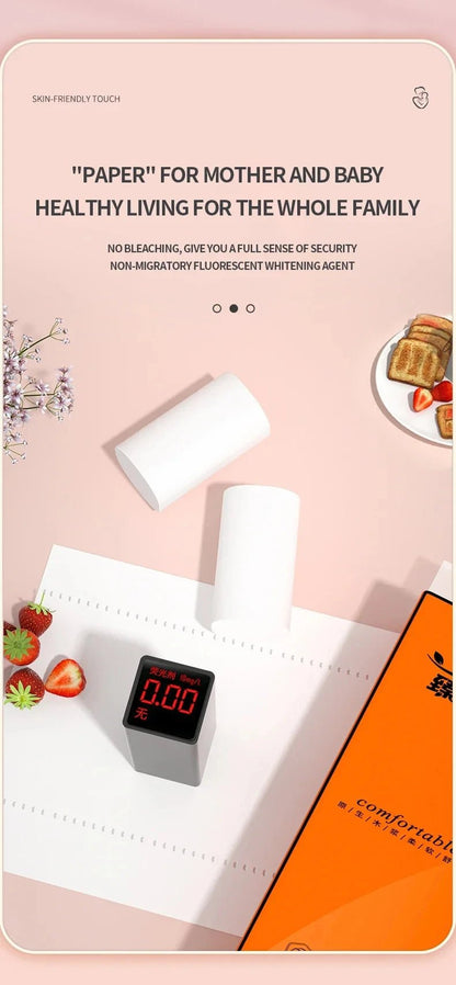 48 rolls of BACKUPMYFILESNOW.COM® household toilet paper with coreless, integral paper towel logs, ideal for home use.