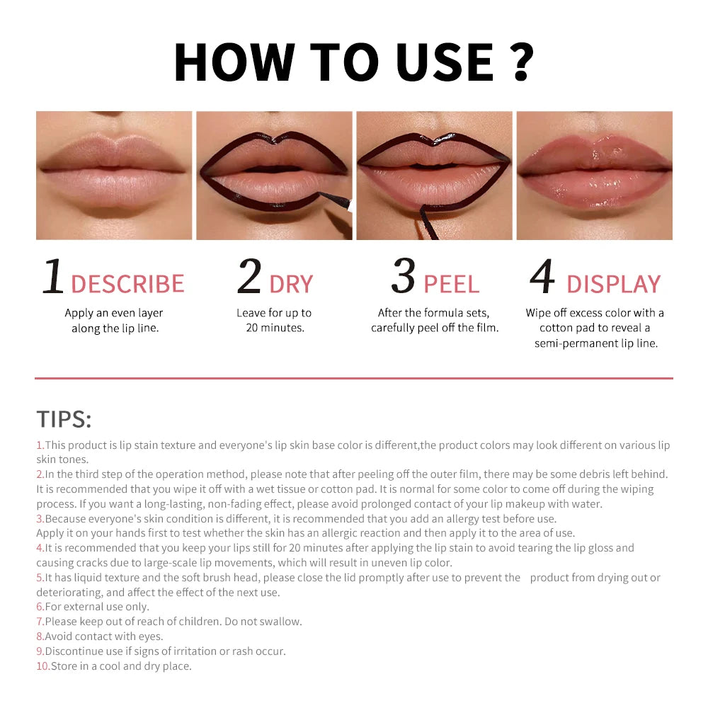 Magic peel-off lip cosmetic matte lip liner pencil from BackupMyFilesNow.com, long-lasting waterproof smudge-proof lip stain in cocoa color