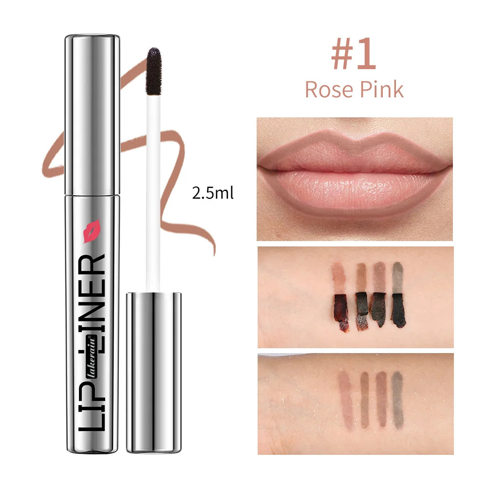 Close-up of BackupMyFilesNow.com Magic Peel Off Lip Cosmetic Matte Lip Liner Pencil in Cool Cocoa, showcasing its sleek design and cap.