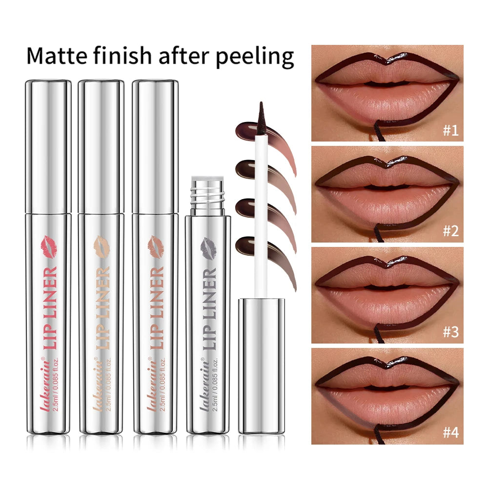 BackupMyFilesNow.com Magic Peel Off Lip Cosmetic Matte Lip Liner in Cool Cocoa, waterproof, smudge-proof, long-lasting, peel-off stain.