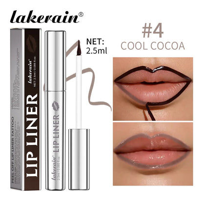 BackupMyFilesNow.com matte lip liner pencil in Cool Cocoa, waterproof, smudge-proof, long-lasting peel-off lip stain and tattoo.