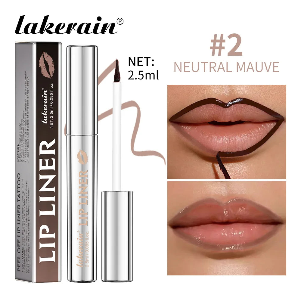 BackupMyFilesNow.com Magic Peel Off Lip Cosmetic Matte Lip Liner in Cool Cocoa, waterproof, long-lasting, smudge-proof, peel-off stain