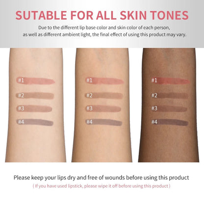 Matte lip liner pencil in cool cocoa shade, long-lasting, waterproof, smudge-proof, peel-off lip stain from BackupMyFilesNow.com