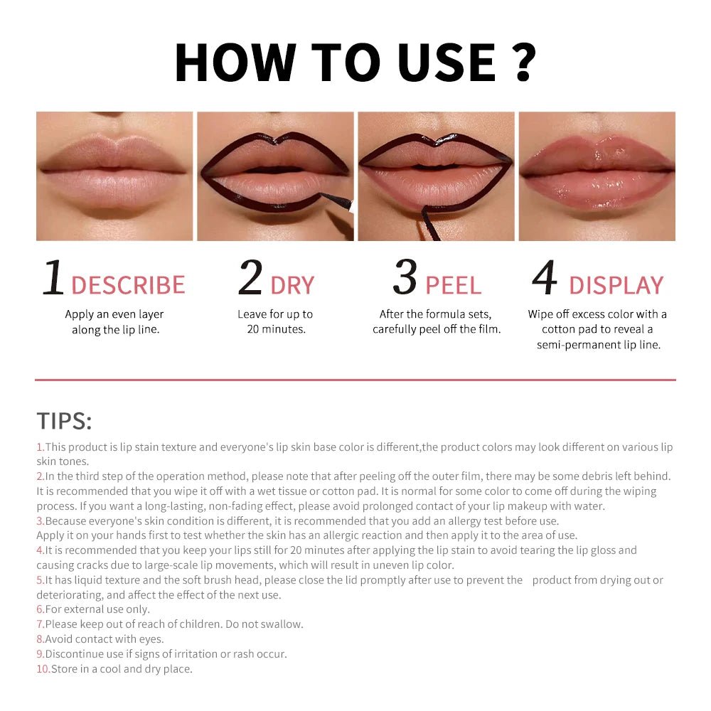 BackupMyFilesNow.com Magic Peel Off Lip Matte Lip Liner Pencil in Cool Cocoa, waterproof, smudge-proof, long-lasting lip stain.