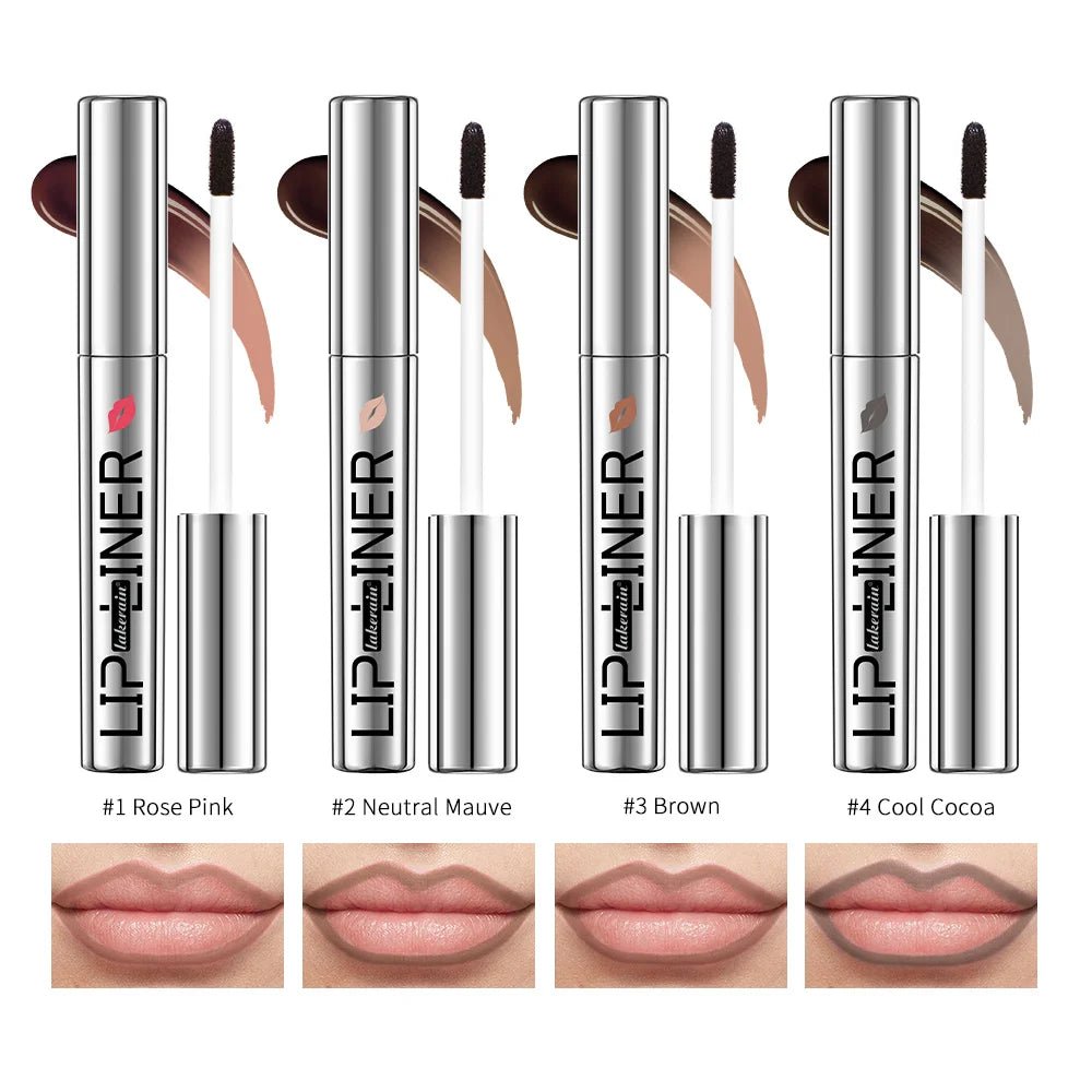 BackupMyFilesNow.com Magic Peel Off Lip Liner Pencil in cool cocoa, waterproof, smudge-proof, long-lasting matte lip stain.
