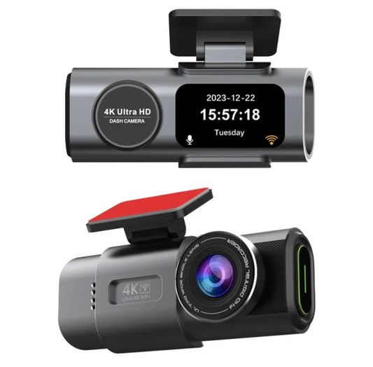 4K WiFi night vision car security camera by BackupMyFilesNow.com showing the camera mounted on a vehicle for enhanced surveillance