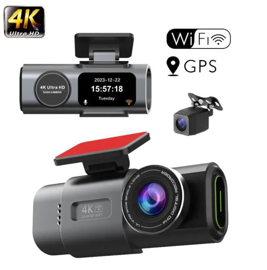 4K WiFi night vision car security camera by BackupMyFilesNow.com showing a sleek camera with night vision capabilities for vehicle security.