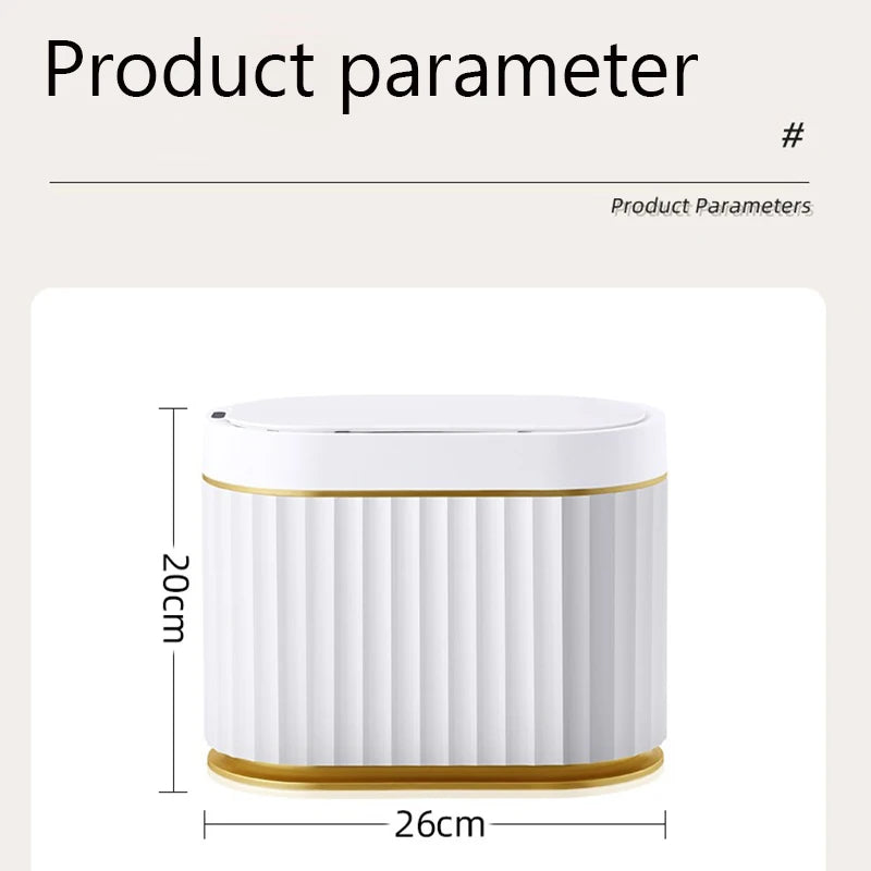 Small 4L Smart Sensor Trash Can by BackupMyFilesNow.com, compact desk trash bin with sensor, lightweight and elegant design.