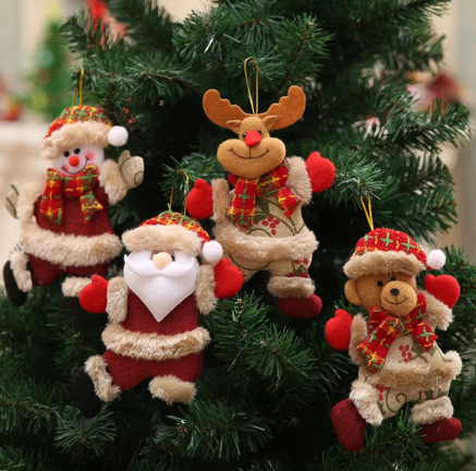 Set of four Christmas tree accessories by BACKUPMYFILESNOW.COM® featuring decorative ornaments and ornaments for holiday decor.