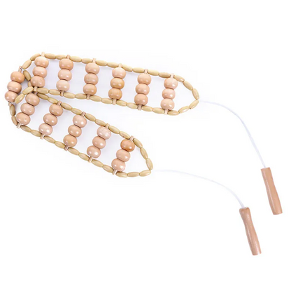 Set of four wooden handheld anti-cellulite massage rollers for skin firming and cellulite reduction.
