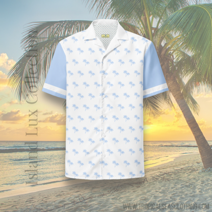 Tropical Blizzard Hawaiian shirt by BACKUPMYFILESNOW® with vibrant tropical floral pattern and relaxed fit.