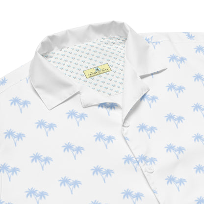 Bright tropical Blizzard Hawaiian shirt featuring vibrant floral and palm tree patterns from BACKUPMYFILESNOW® displayed on a mannequin.