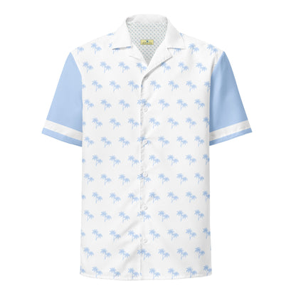 Tropical Blizzard Hawaiian shirt from BACKUPMYFILESNOW.COM® featuring vibrant floral and palm tree patterns on lightweight fabric.