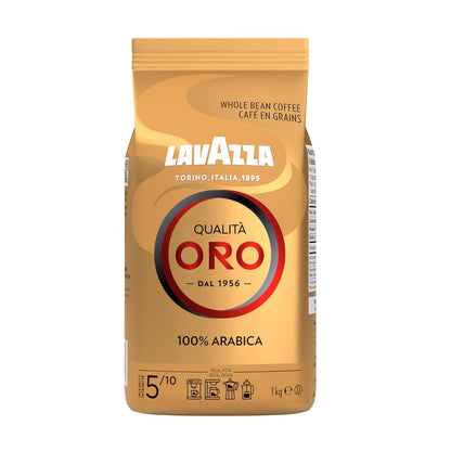 Lavazza Espresso Whole Bean Coffee, Medium Roast, 100% Arabica, 2.2 lb bag, shown in a pack of six.