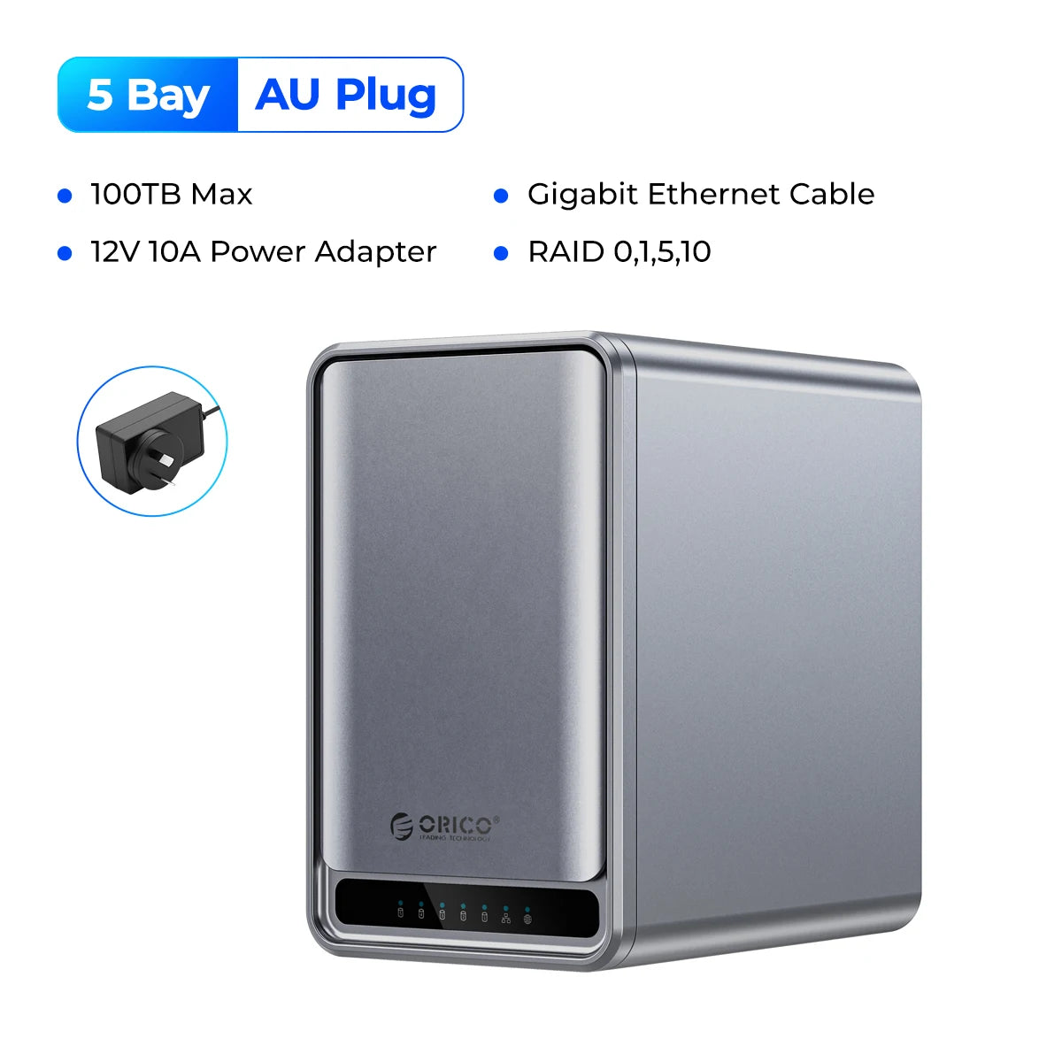 Orico 2/5-bay personal NAS storage device with remote access, data sharing, intelligent classification, and automatic backup functionality.