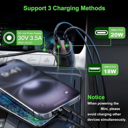BackupMyFilesNow Starlink Mini power converter boosts 12V/24V to 30V, 3.5A, with a 5-meter cable for power supply accessories.