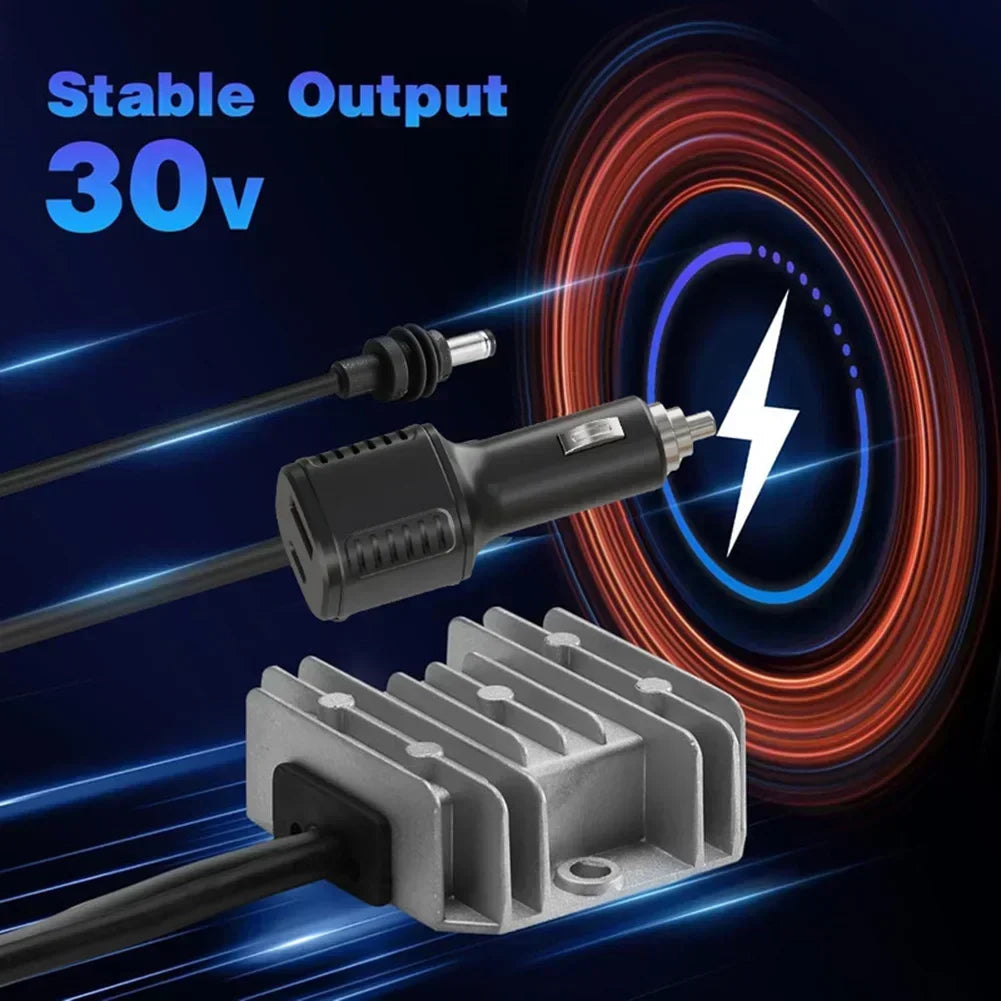 Starlink Mini power converter adapter boosting 12V/24V to 30V, 3.5A, compatible with backup power supply accessories.