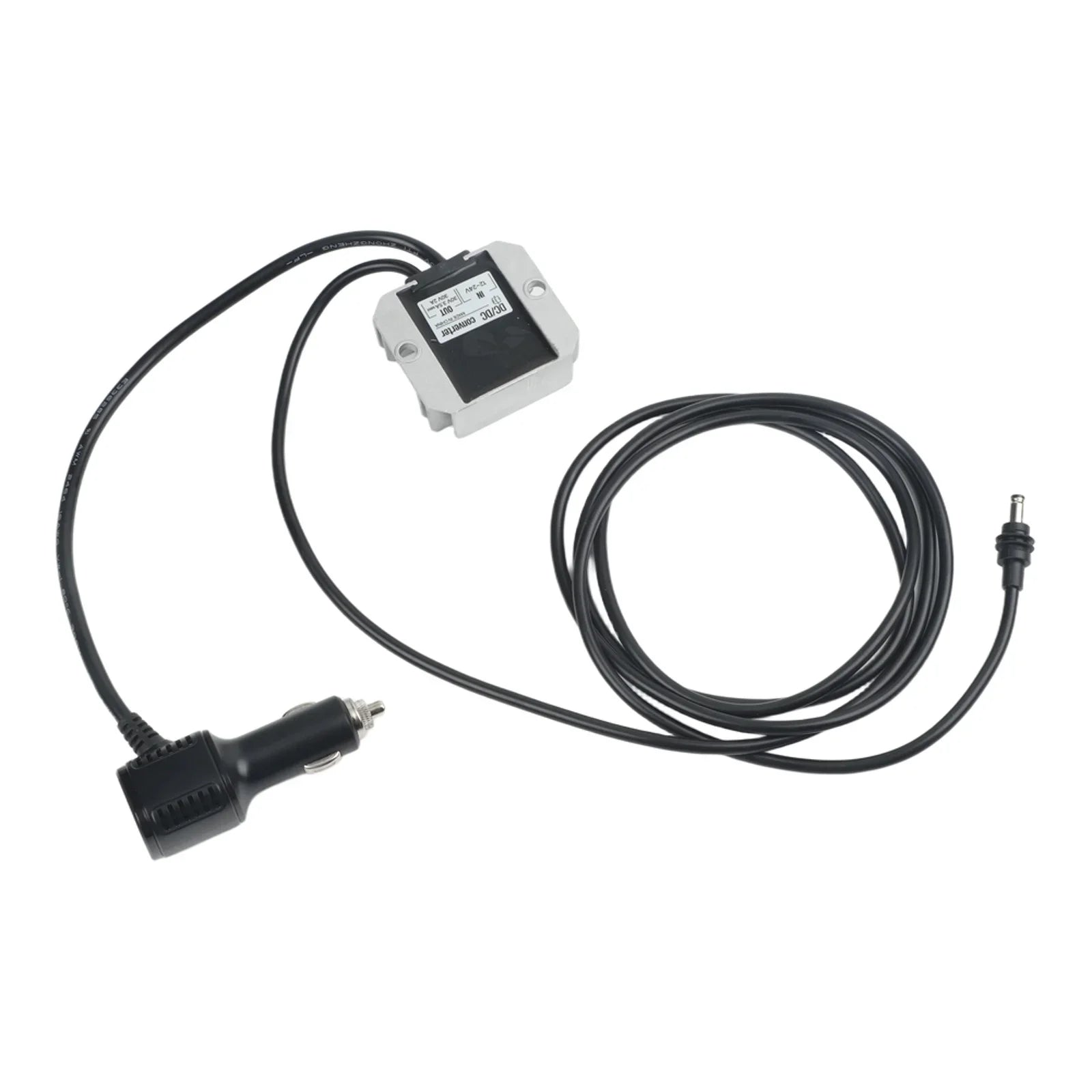 BackupMyFilesNow Starlink Mini power converter boosts 12V/24V to 30V, 3.5A, with a compact power supply adapter and cable.