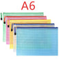 Set of 5 mesh zipper storage folders in A4, A5, A6 sizes for stationery, documents, and office supplies.