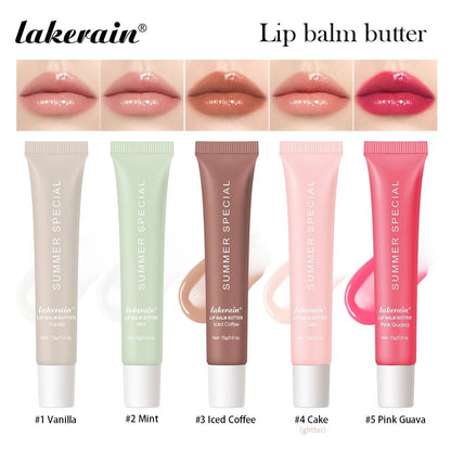 BackupMyFilesNow Summer Lip Balm with mirror, vanilla mint, and iced coffee cake scent, moisturizing transparent lip gloss and lip oil