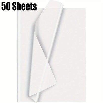 White tissue paper sheets for gift wrapping, packaging, and crafts, ideal for weddings, parties, and DIY projects.