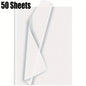 White tissue paper sheets for gift wrapping, packaging, and crafts, ideal for weddings, parties, and DIY projects.