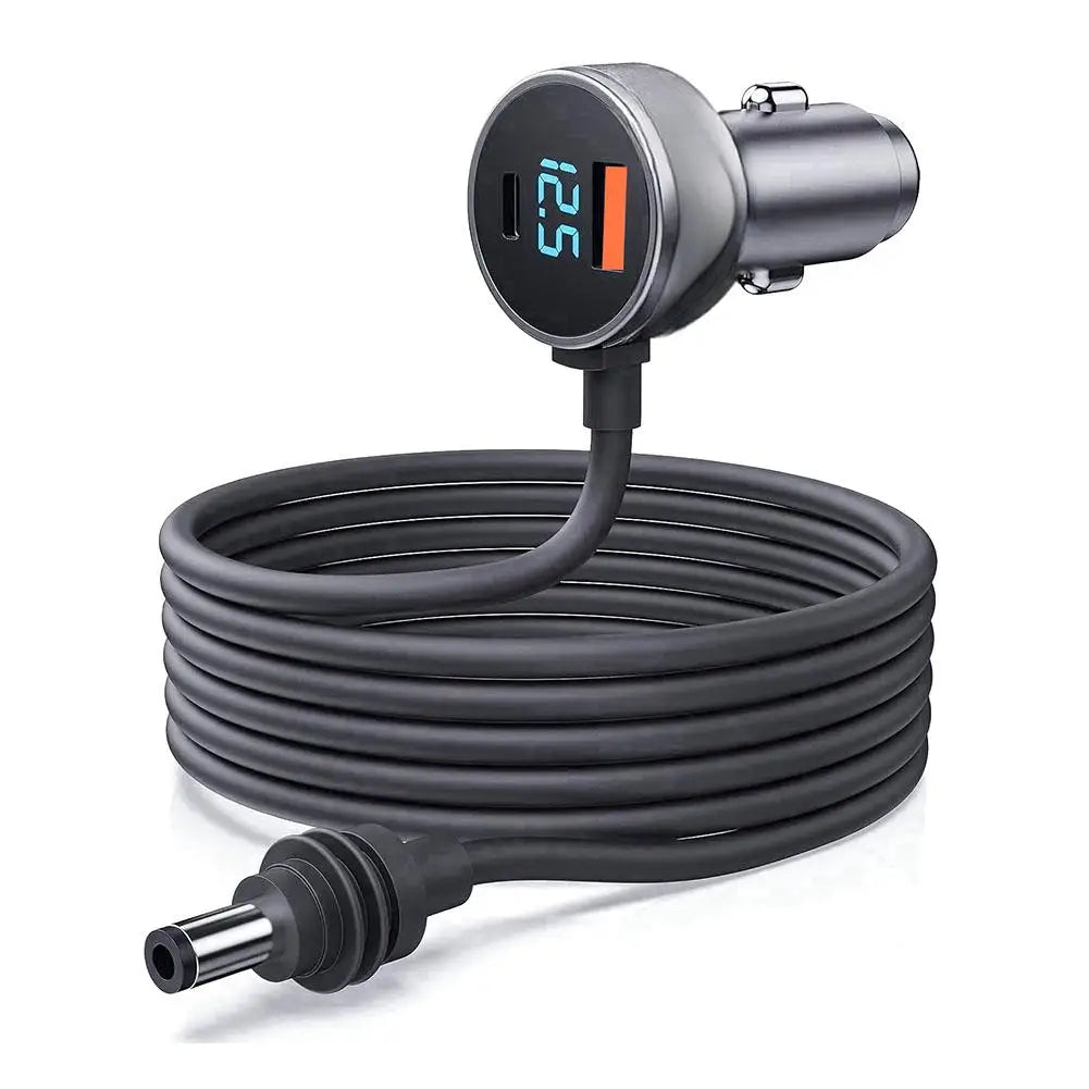 3.5m USB Type C car charger adapter for Starlink, waterproof extension cable with digital voltmeter, designed for vehicle DC power.