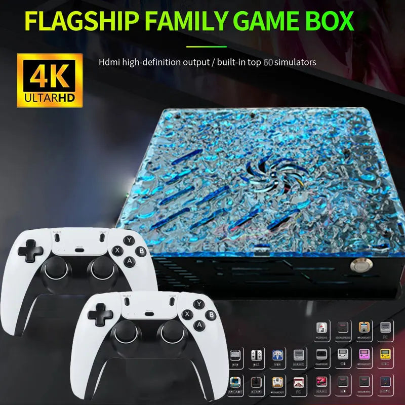 2026 New Retro Video Game Console X10 with wireless controller, 70000 games, 60 emulators for PS2, N64, GameCube, Xbox.