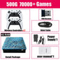 Retro Video Game Console X10 with 70,000 games, wireless controller, for PS2, N64, GameCube, Xbox, ideal for kids.