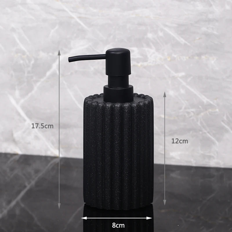 Creative 500ml hand sanitizer and soap dispenser bottle with pump, suitable for hotel, home, or bathroom use.