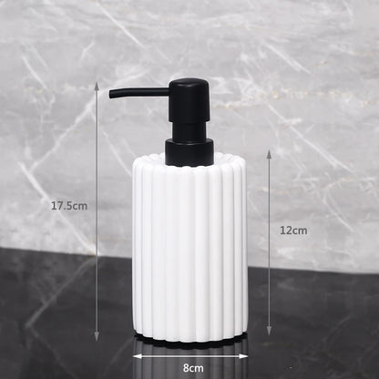 Creative 500ml hand sanitizer and lotion bottles with pump dispensers, suitable for hotel, home, or bathroom use.